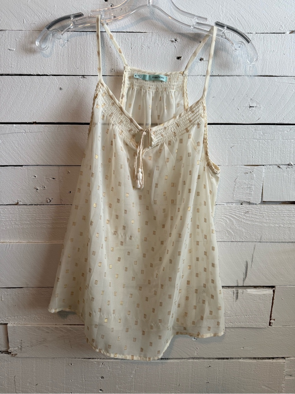 Maurices Cream Lace-Trim Camisole with Gold Accents